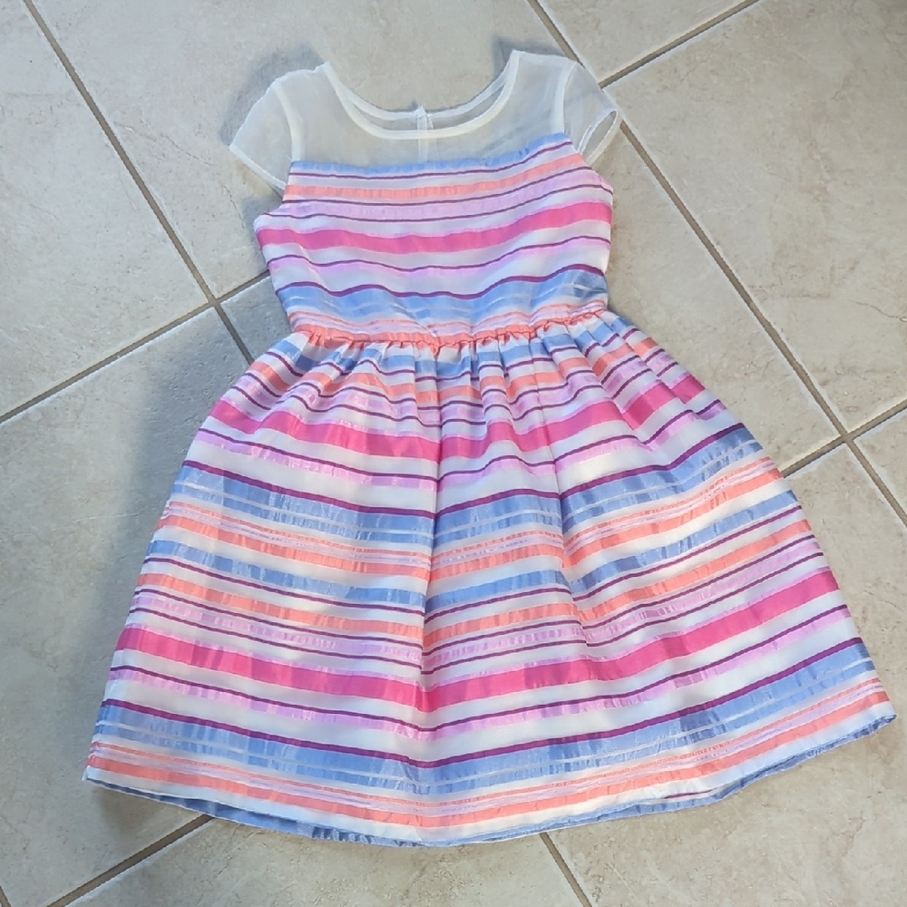 Gymboree Pink and Purple Striped Kids Dress Girls Size 7